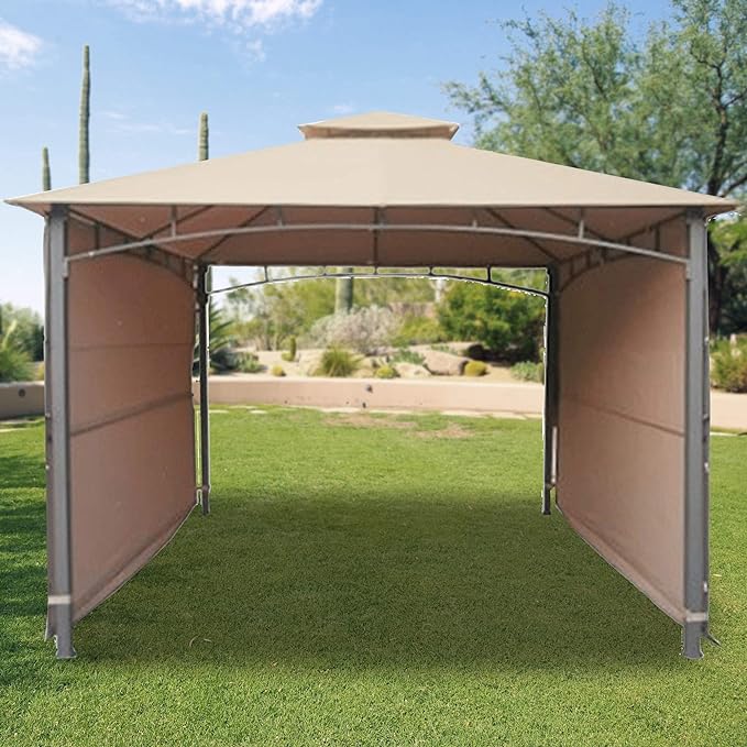 Heavy Duty Gazebo Tent for Outdoor, Garden, Terrance with Waterproof, Double Extending Fixed Tent -10x10 Ft, Color(Beige)