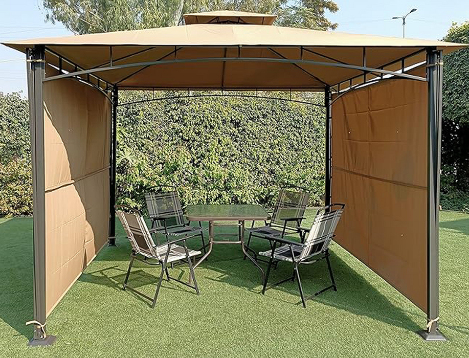 Heavy Duty Gazebo Tent for Outdoor, Garden, Terrance with Waterproof, Double Extending Fixed Tent -10x10 Ft, Color(Beige)