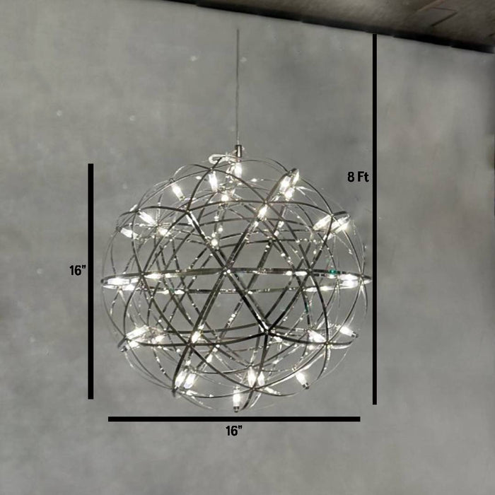 Metal Ball With LED Lights Diameter 8, 16, 20 inches, Perfect For Home Decor, Wedding and Event, Stylish, Color(White)