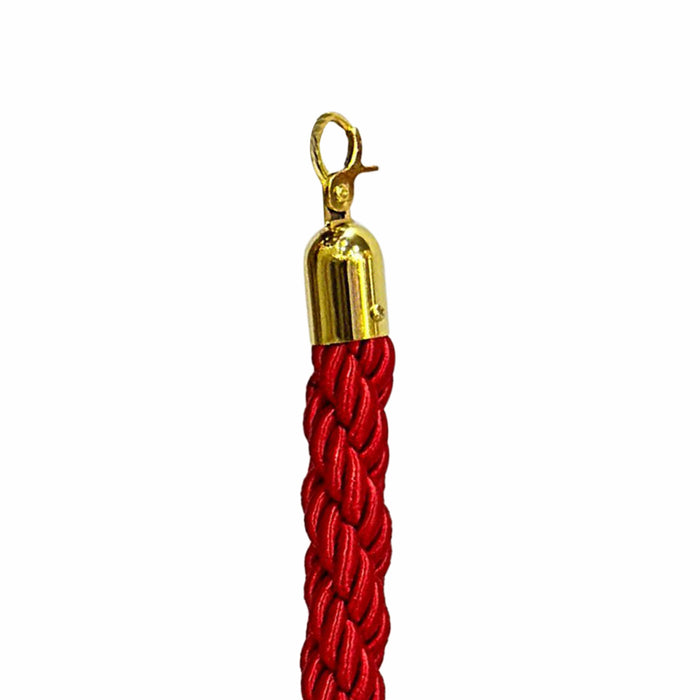 Red Twisted Rope, Length 150 CM/1500 MM, Nylon Braided, Metal Clip Hooks, Color (Red)