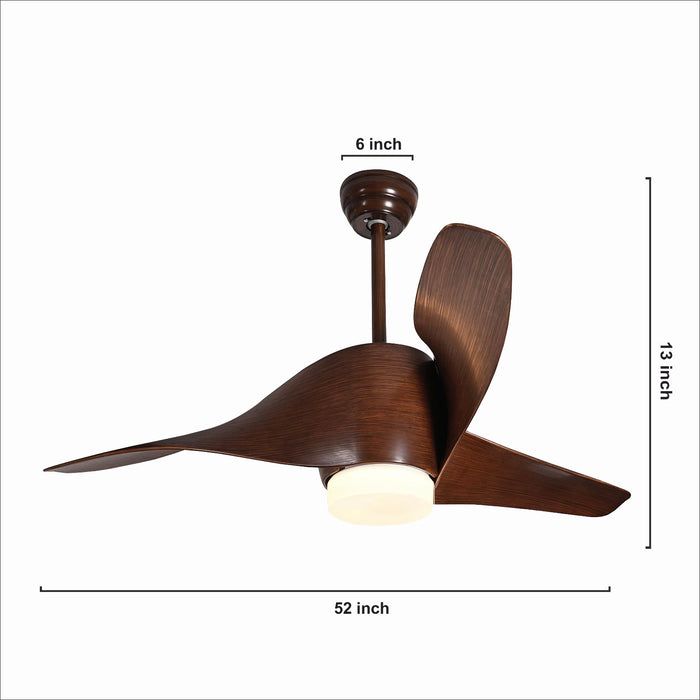 Modern Ceiling Fan For Living Room, Bedroom, Office, Cafe, Store and Others, Remote Control, Color (Brown)