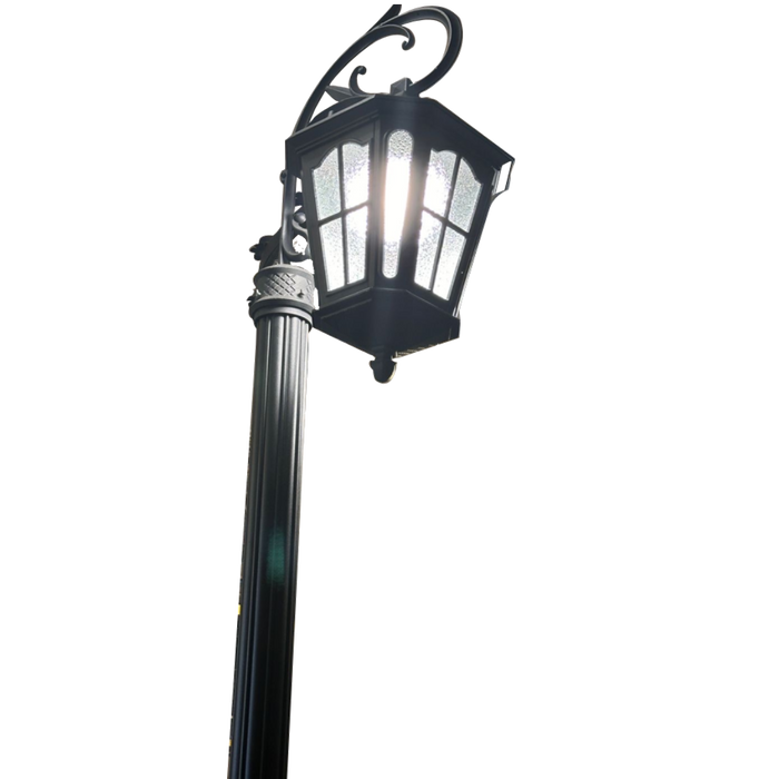 Aluminum, E 27 Bulb, Glass Lantern High Pole Garden Light For Various Decor Prospective at Farmhouses, Garden, Lawn, Event, Wedding and Others