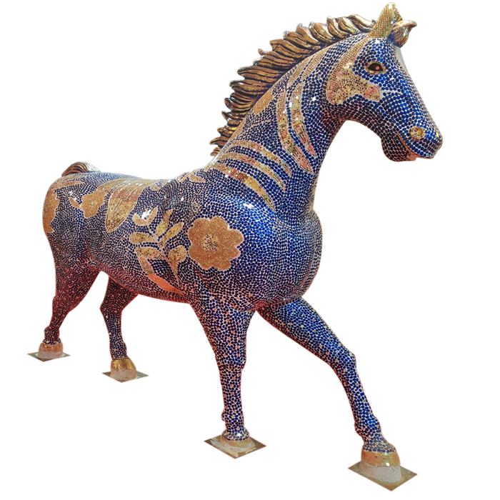 Handmade Fiberglass Horse Statue Decorative Showpiece For Wedding Decor