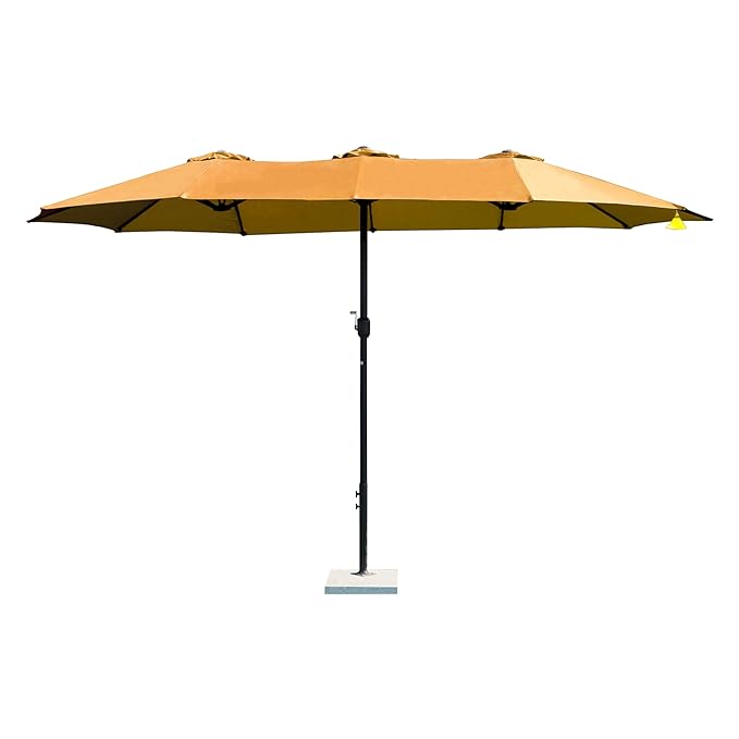 Triple Canopy Center Pole Outdoor Umbrella (16ft x 9ft) with Stone Base (40kg) | Heavy Duty Waterproof Construction, Best for Outdoor Space (Event, Garden, Resort, Lawn, Cafe and Others)