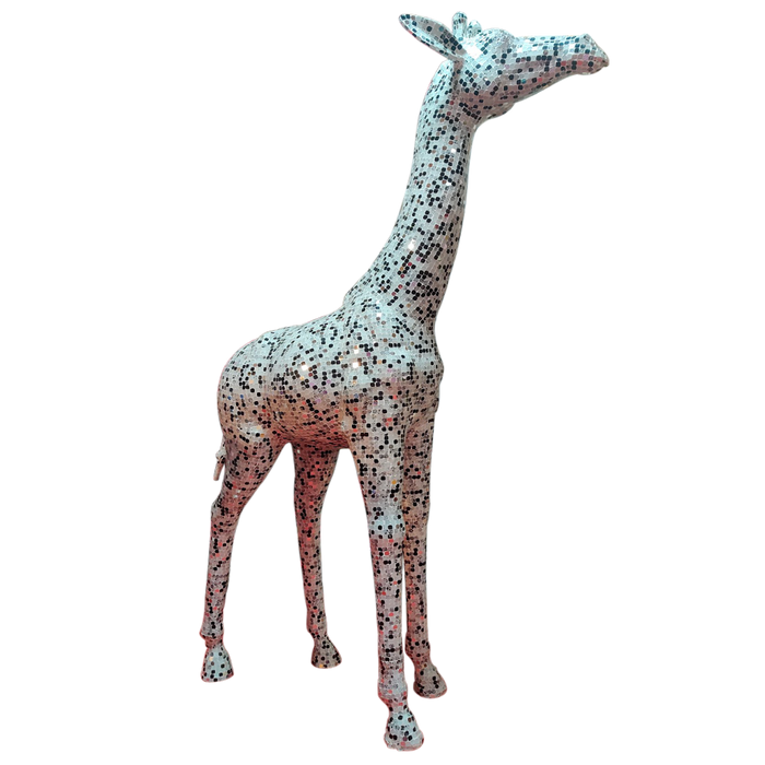 Handmade Fiberglass Mirror Mosaic Giraffe Statue For Decoration, Creative Home Decor, Wedding and Event | Elegant and Unique Design