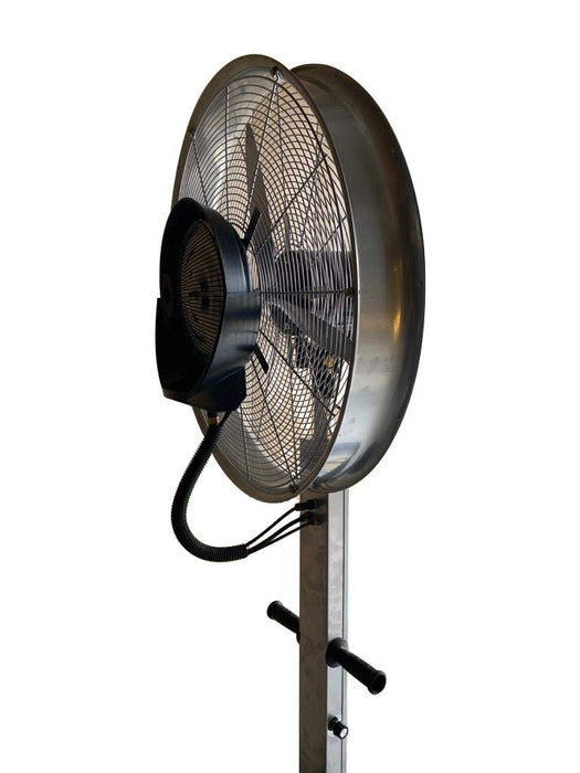 Outdoor Commercial Mist Fan With 41L Water Tank | Corded Electric Powder Source, Heavy Motor, Aluminum Fan Blades