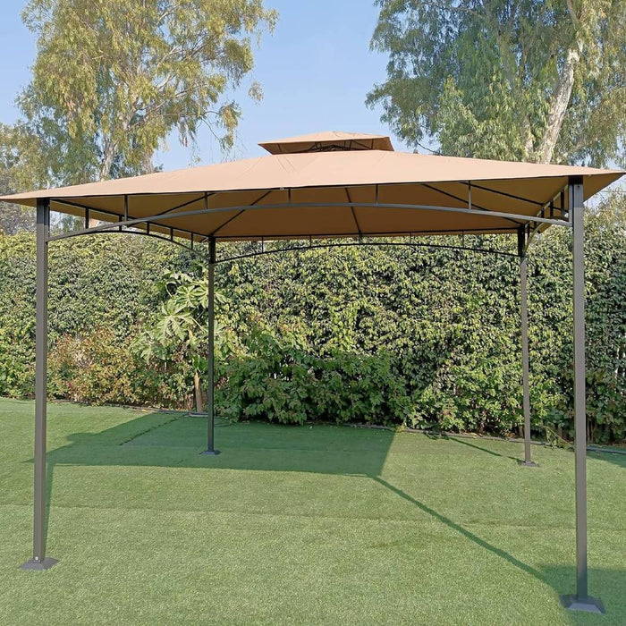 Heavy Duty Gazebo Tent for Outdoor, Garden, Terrance with Waterproof, Double Extending Fixed Tent -10x10 Ft, Color(Beige)